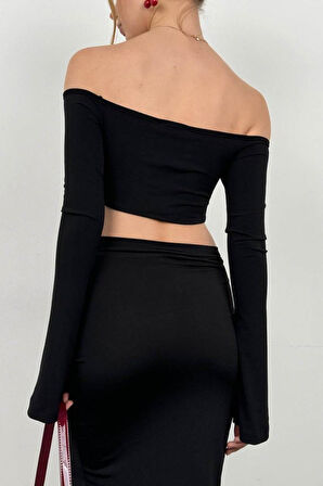 leyla sanat sanata yeni bir bakış açısı Kayık Yaka Asansörlü Bluz