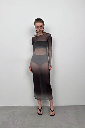 leyla sanat sanata yeni bir bakış açısı Baskılı Maxi Boy Elbise