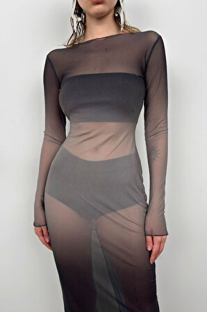 leyla sanat sanata yeni bir bakış açısı Baskılı Maxi Boy Elbise