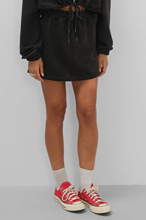 leyla sanat sanata yeni bir bakış açısı Beli Lastikli Mini Etek