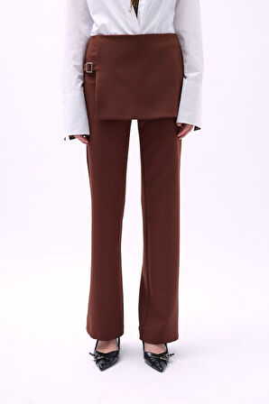 leyla sanat sanata yeni bir bakış açısı Etek Detaylı Kemerli  Pantolon