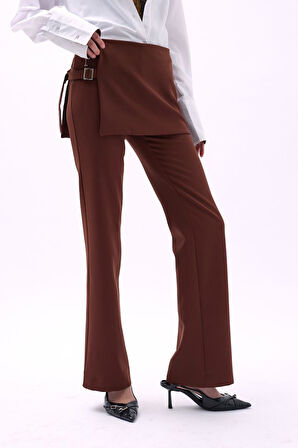 leyla sanat sanata yeni bir bakış açısı Etek Detaylı Kemerli  Pantolon