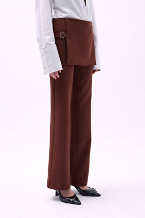 leyla sanat sanata yeni bir bakış açısı Etek Detaylı Kemerli  Pantolon