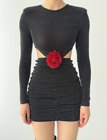 leyla sanat sanata yeni bir bakış açısı Sarih Gül Detaylı Elbise