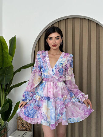 leyla sanat sanata yeni bir bakış açısı Avellino Sırt Dekolteli Elbise