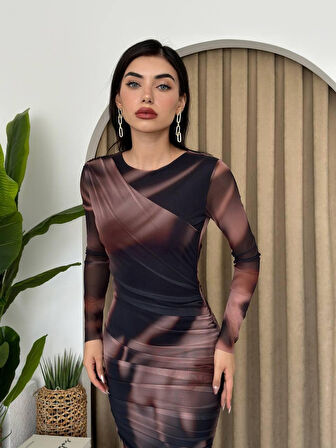 leyla sanat sanata yeni bir bakış açısı Amarone Tül Elbise