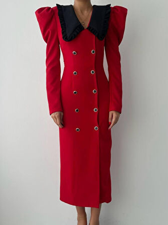 leyla sanat sanata yeni bir bakış açısı Palmas Geniş Yakalı Elbise