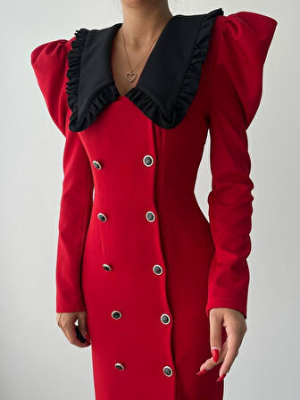 leyla sanat sanata yeni bir bakış açısı Palmas Geniş Yakalı Elbise