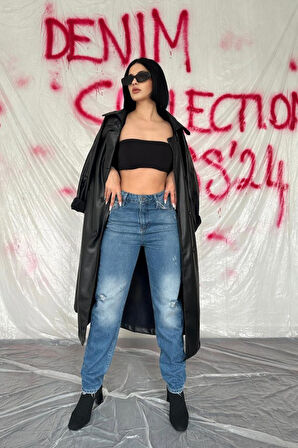 leyla sanat sanata yeni bir bakış açısı Mavi Lazer Kesim Jeans Pantolon