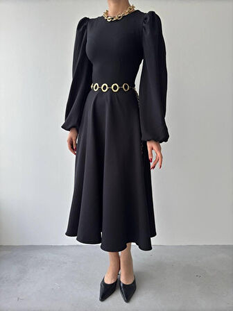 leyla sanat sanata yeni bir bakış açısı Sali Balon Kol Elbise