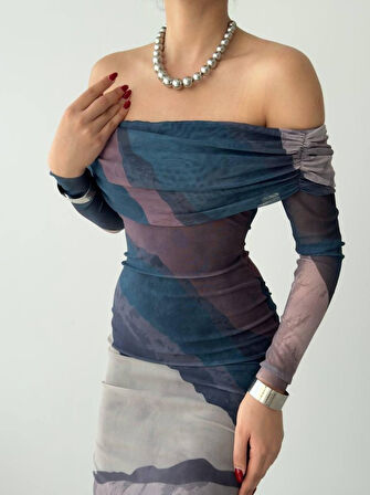 leyla sanat sanata yeni bir bakış açısı Sevilla Madonna Yaka Tül Elbise