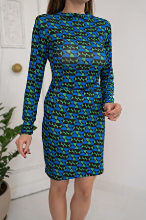 leyla sanat sanata yeni bir bakış açısı Desenli Pilise Desenli Elbise