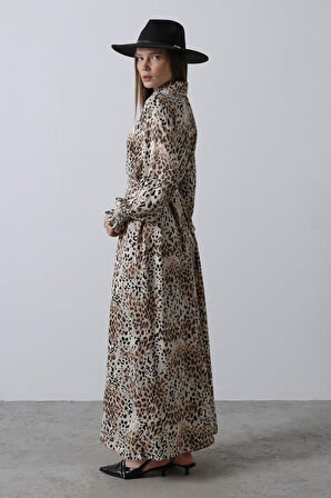 leyla sanat sanata yeni bir bakış açısı Leopar Desenli Gipeli Elbise - Leopar