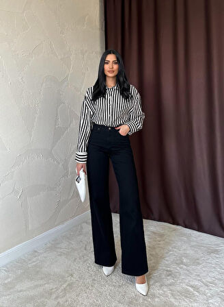 leyla sanat sanata yeni bir bakış açısı Siyah Comfy Jeans Pantolon