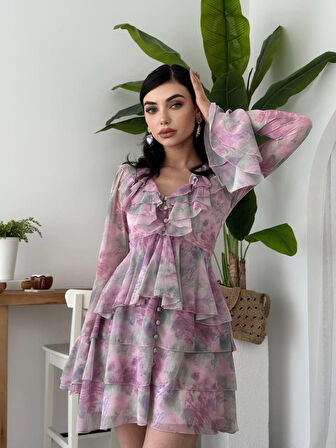 leyla sanat sanata yeni bir bakış açısı Elose Fırfırlı Elbise