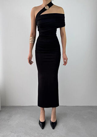 leyla sanat sanata yeni bir bakış açısı Reta Çapraz Omuz Elbise