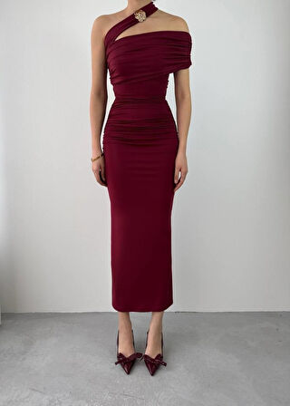 leyla sanat sanata yeni bir bakış açısı Reta Çapraz Omuz Elbise