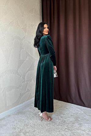 leyla sanat sanata yeni bir bakış açısı Zümrüt Göğüs Altı Taşlı Elbise