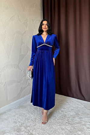 leyla sanat sanata yeni bir bakış açısı Saks Göğüs Altı Taşlı Elbise