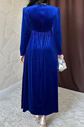 leyla sanat sanata yeni bir bakış açısı Saks Göğüs Altı Taşlı Elbise