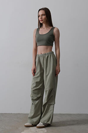 leyla sanat sanata yeni bir bakış açısı Paraşüt Cargo Pantolon - Haki