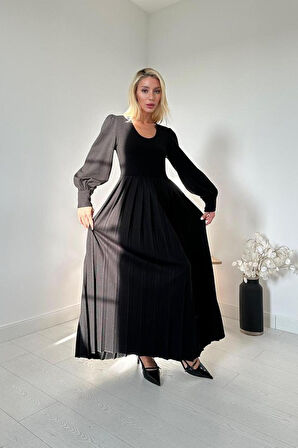 leyla sanat sanata yeni bir bakış açısı Siyah Bisiklet Yaka Elbise