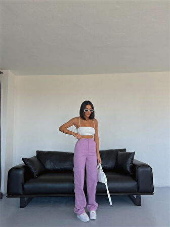 leyla sanat sanata yeni bir bakış açısı KARGO PANTOLON - Lila