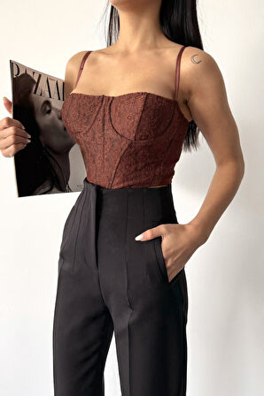 leyla sanat sanata yeni bir bakış açısı PANTOLON PENSLİ ATLAS KUMAŞ - Siyah