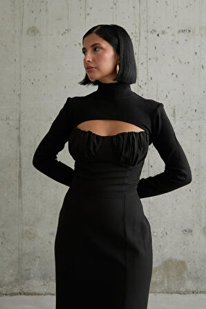 leyla sanat sanata yeni bir bakış açısı Siyah Göğüs Kuplu Elbise