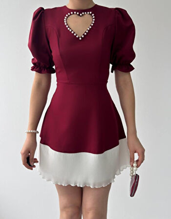 leyla sanat sanata yeni bir bakış açısı Safe Kalp Detaylı Elbise