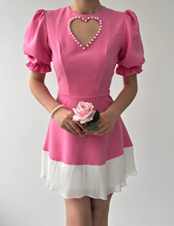 leyla sanat sanata yeni bir bakış açısı Safe Kalp Detaylı Elbise