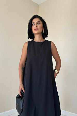 leyla sanat sanata yeni bir bakış açısı Siyah Comfort Balon Elbise