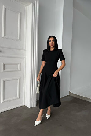 leyla sanat sanata yeni bir bakış açısı POLİVİSKON ELBİSE - Siyah