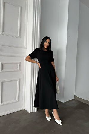 leyla sanat sanata yeni bir bakış açısı POLİVİSKON ELBİSE - Siyah