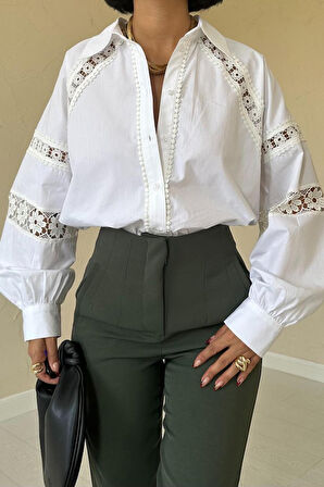 leyla sanat sanata yeni bir bakış açısı Haki Pensli Ve Dar Paça Pantolon