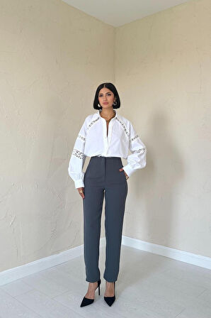 leyla sanat sanata yeni bir bakış açısı Füme Pensli Ve Dar Paça Pantolon