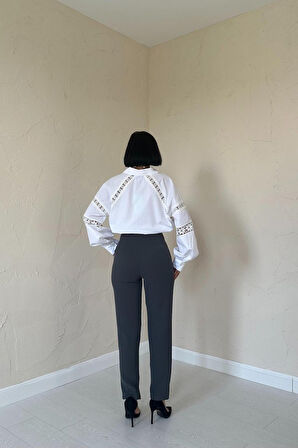 leyla sanat sanata yeni bir bakış açısı Füme Pensli Ve Dar Paça Pantolon