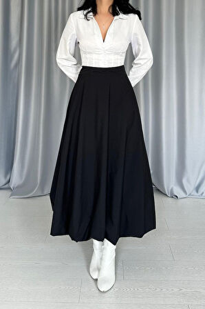 leyla sanat sanata yeni bir bakış açısı Siyah Uzun Balon Etek