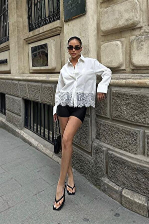 leyla sanat sanata yeni bir bakış açısı Andrea Dantel Detay Gömlek 3385-08