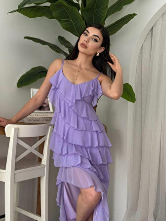 leyla sanat sanata yeni bir bakış açısı Ples Yırtmaç Detaylı Elbise