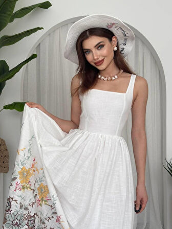 leyla sanat sanata yeni bir bakış açısı Mazi Çiçek Desenli Elbise