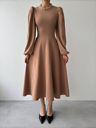 leyla sanat sanata yeni bir bakış açısı Sali Balon Kol Elbise