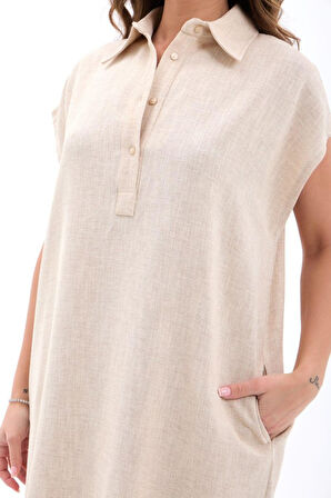 leyla sanat sanata yeni bir bakış açısı 7451 ELBİSE-BEJ