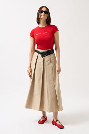 leyla sanat sanata yeni bir bakış açısı Delete My Ex Baskılı Likralı Crop T-Shirt