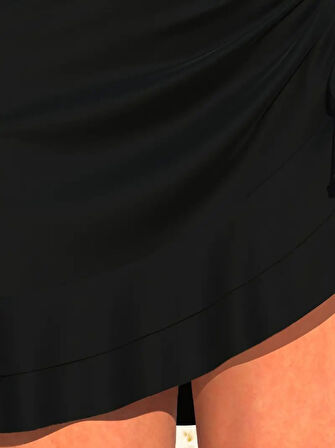 leyla sanat sanata yeni bir bakış açısı Kadın Yüksek Bel Yandan Büzgülü Fırfırlı Kısa Sandy Etek