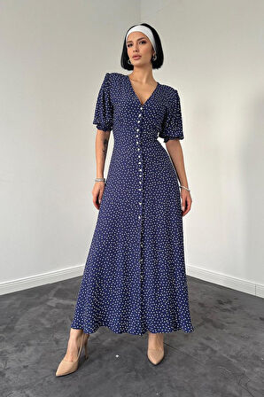 leyla sanat sanata yeni bir bakış açısı Lacivert Arka Ve Bel Ucu Gipeli Elbise