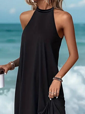 leyla sanat sanata yeni bir bakış açısı Kadın Daire Yakalı Reglan Kol Viskon Elbise