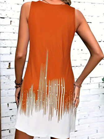 leyla sanat sanata yeni bir bakış açısı Kadın Askılı Yuvarlak Yakalı Süprem Elbise