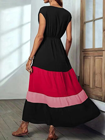 leyla sanat sanata yeni bir bakış açısı Kadın Kısa Kollu Kruvaze Yakalı çok Renkli Aerobin Elbise