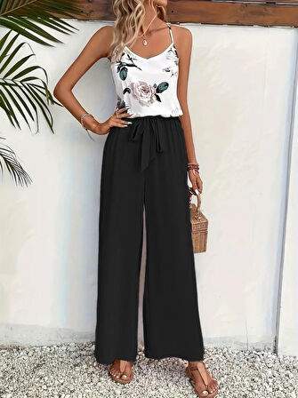 leyla sanat sanata yeni bir bakış açısı Kadın Ip Askılı V Yakalı Süprem Bluz Ve Aerobin Pantolon Ikili Takım